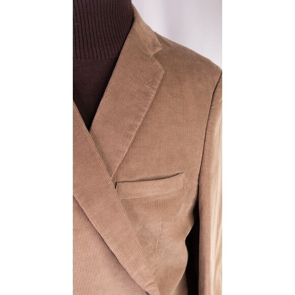 Joseph & Feiss 100% Cotton Beige Corduroy Blazer Sport Jacket Size 46R 2-Button - Picture 4 of 13